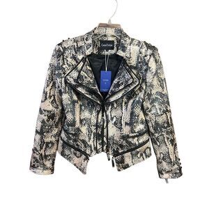 CHOUYATOU Snakeskin Fitted Jacket Sz S NWT